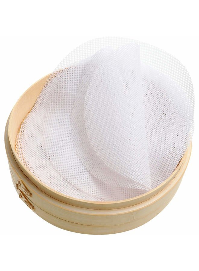 Patelai 12 Pieces 9 Inch Silicone Steamer Liners Non-stick Silicone Steamer Mesh Round Dumplings Buns Mat Steamed Pad Baking Pastry Dim Sum Mesh for Home Kitchen Use - Image 1