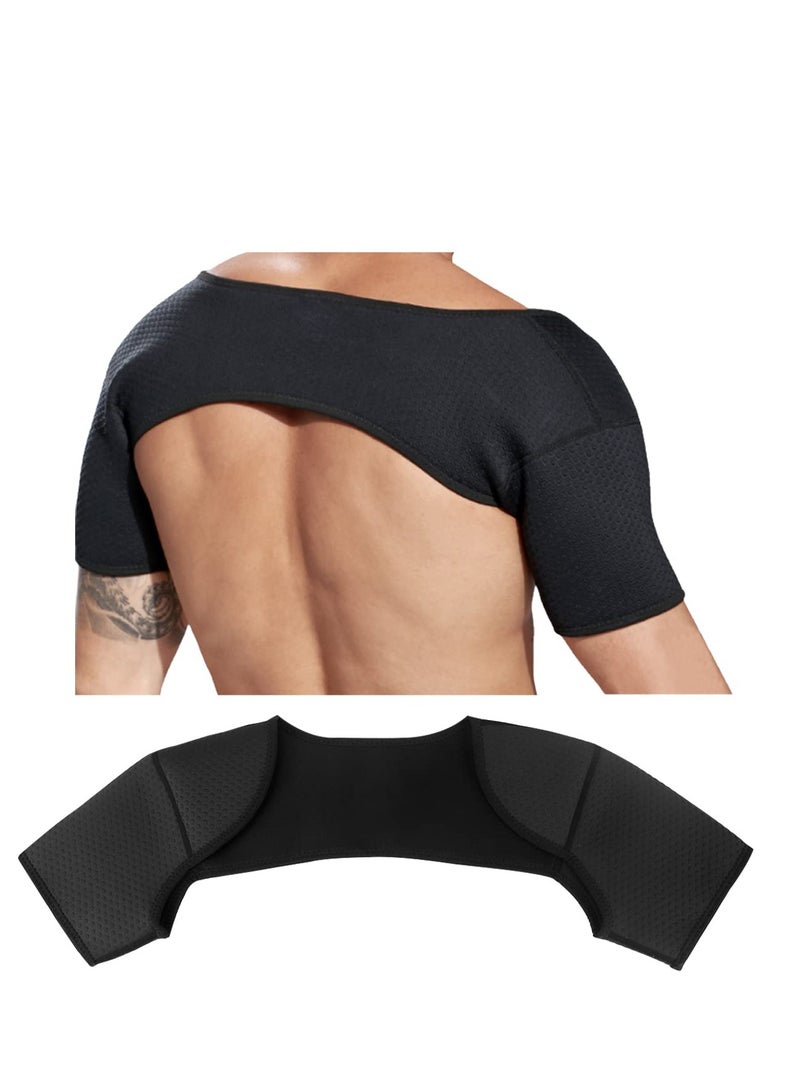SOLARAE Durable Double Shoulder Brace - Comfortable and Breathable Sports Support for Chronic Tendinitis Relief, Ideal for Sleeping, Lifting, and Sports Activities (Medium Size) - Image 1