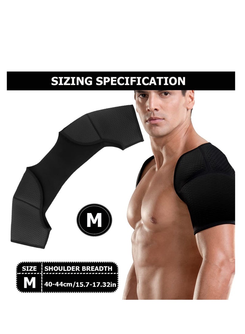 SOLARAE Durable Double Shoulder Brace - Comfortable and Breathable Sports Support for Chronic Tendinitis Relief, Ideal for Sleeping, Lifting, and Sports Activities (Medium Size) - Image 2