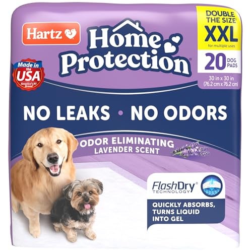 Hartz Home Protection Lavender Scented Dog Pads, XXL 20 count, Super Absorbent & Won't Leak, Odor Eliminating - Image 1