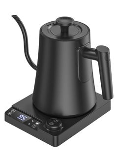 1L coffee kettle with temperature control,Gooseneck electric kettle thin spout drip , 1200W, 1°C increment settings, 24-hour keep-warm, drip timer, dry boil prevention v60
