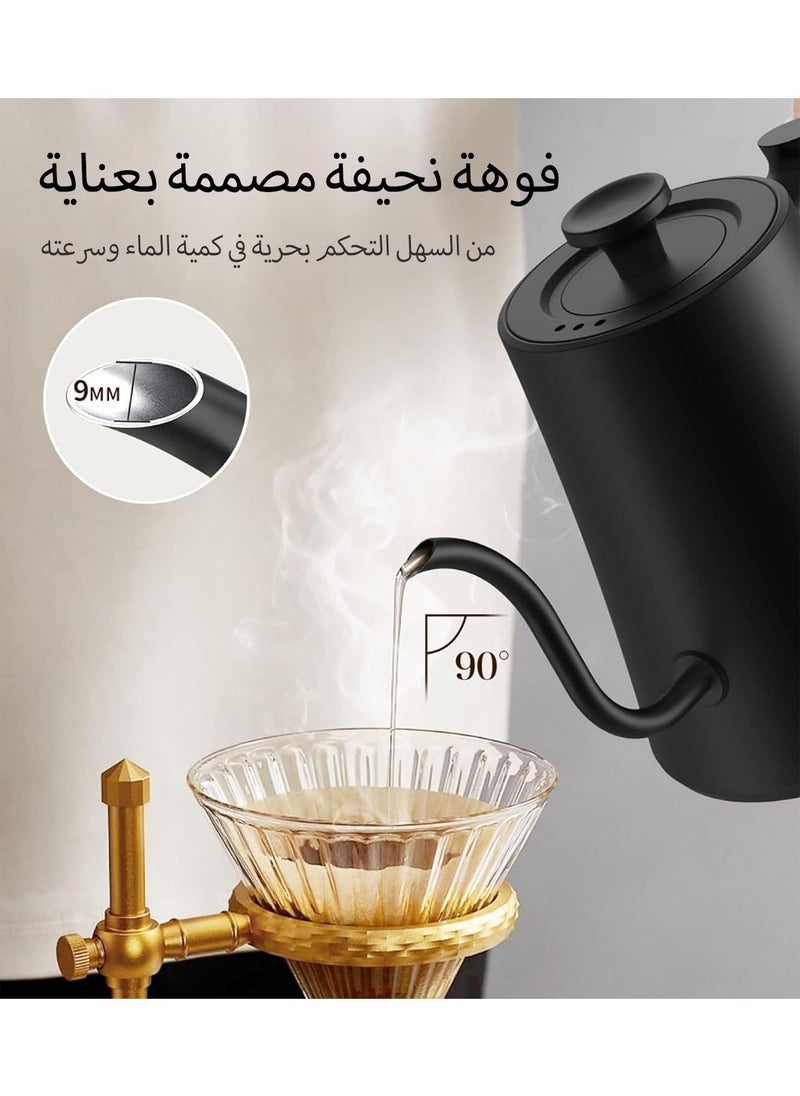 ibsun - 1L coffee kettle with temperature control,Gooseneck electric kettle thin spout drip , 1200W, 1°C increment settings, 24-hour keep-warm, drip timer, dry boil prevention v60 - Image 1