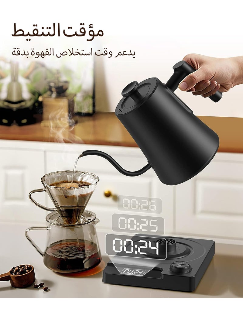 ibsun - 1L coffee kettle with temperature control,Gooseneck electric kettle thin spout drip , 1200W, 1°C increment settings, 24-hour keep-warm, drip timer, dry boil prevention v60 - Image 1
