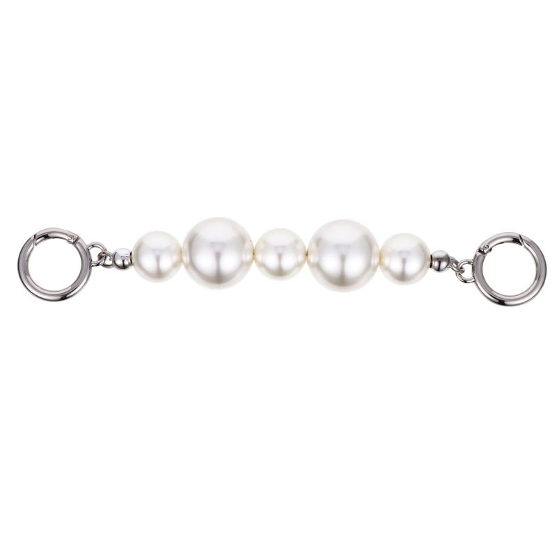 Adjustable Imitation Pearl Handbag Strap Replacement with Silver Buckle Chain Extender - Image 2