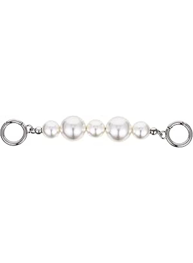 Adjustable Imitation Pearl Handbag Strap Replacement with Silver Buckle Chain Extender - Image 1