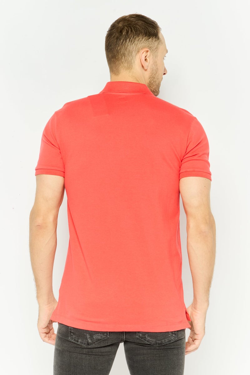 GAP Men Regular Fit Plain Short Sleeves Polo, Red - Image 4