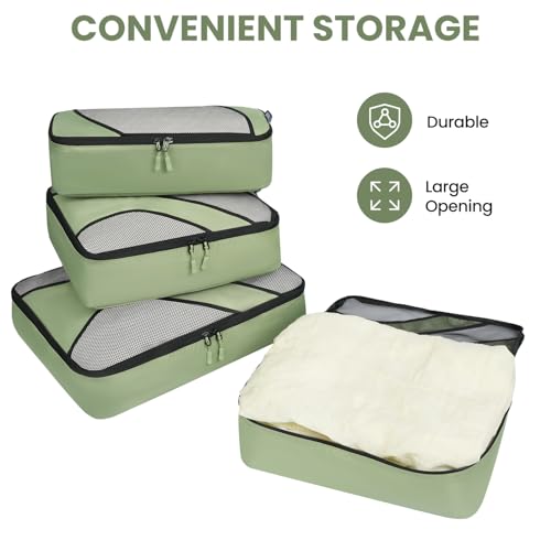 BAGAIL 6 Set Packing Cubes,Travel Luggage Packing Organizers (6Set MatchaGreen) - Image 4