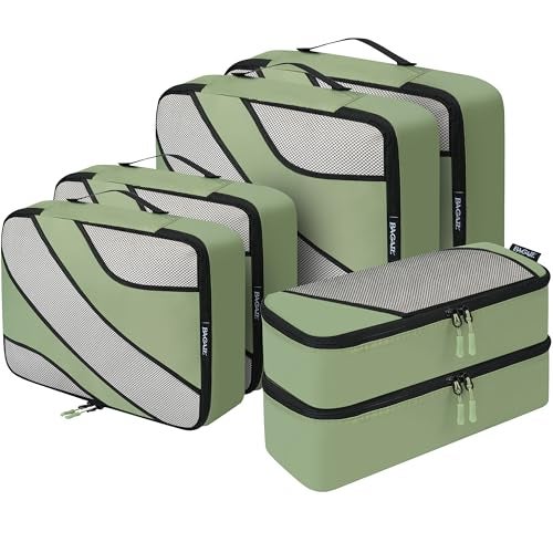 BAGAIL 6 Set Packing Cubes,Travel Luggage Packing Organizers (6Set MatchaGreen) - Image 1