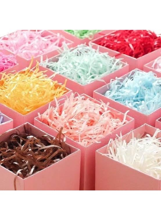Random 5 colors Shredded Paper Grass used for Gift Packaging Box Basket Christmas Decorative Fillers etc 20 grams each packet 100 grams random Color