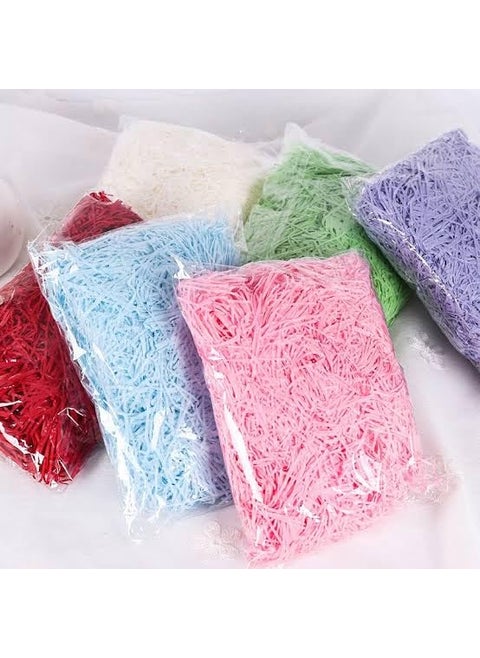 Random 5 colors Shredded Paper Grass used for Gift Packaging Box Basket Christmas Decorative Fillers etc 20 grams each packet 100 grams random Color