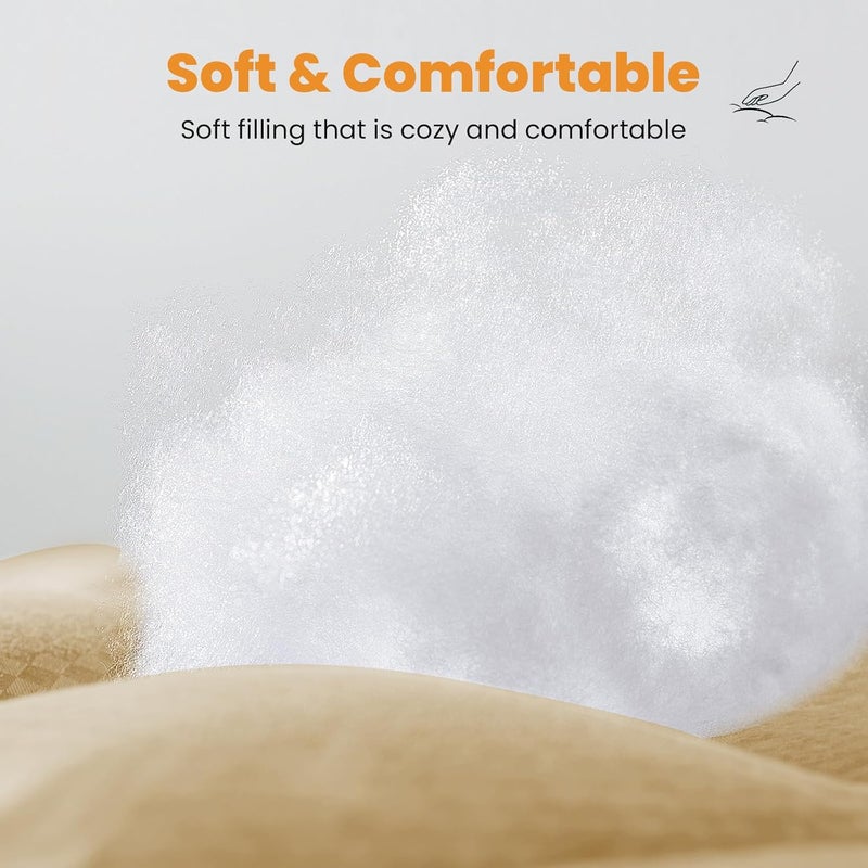 MATBEBY Twin Size Mattress Pad - Cooling Breathable Mattress Topper, Quilted Fitted Mattress Protector, Pillow Top Mattress Cover with 8-21" Deep Pocket, Soft, Machine Washable, Beige, 39x75 Inches - Image 3