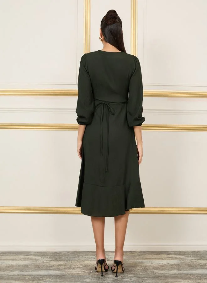 Styli Ruffled Wrap Dress