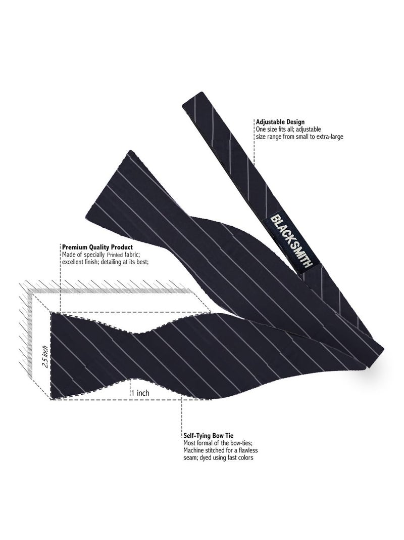 Blacksmith Black Self Tie Bowtie for Men - Image 5