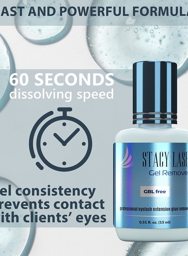 Stacy Lash جل مزيل للاصق تمديد الرموش ستايسي لاش (0.51 أونصة سائلة / 15 مل) / خالي من GBL / وقت ذوبان لاصق الرموش السريع - 60 ثانية / لون أكوامارين ورائحة لطيفة / مستلزمات احترافية - Image 5