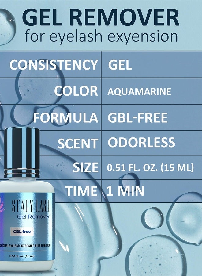 Stacy Lash جل مزيل للاصق تمديد الرموش ستايسي لاش (0.51 أونصة سائلة / 15 مل) / خالي من GBL / وقت ذوبان لاصق الرموش السريع - 60 ثانية / لون أكوامارين ورائحة لطيفة / مستلزمات احترافية - Image 3