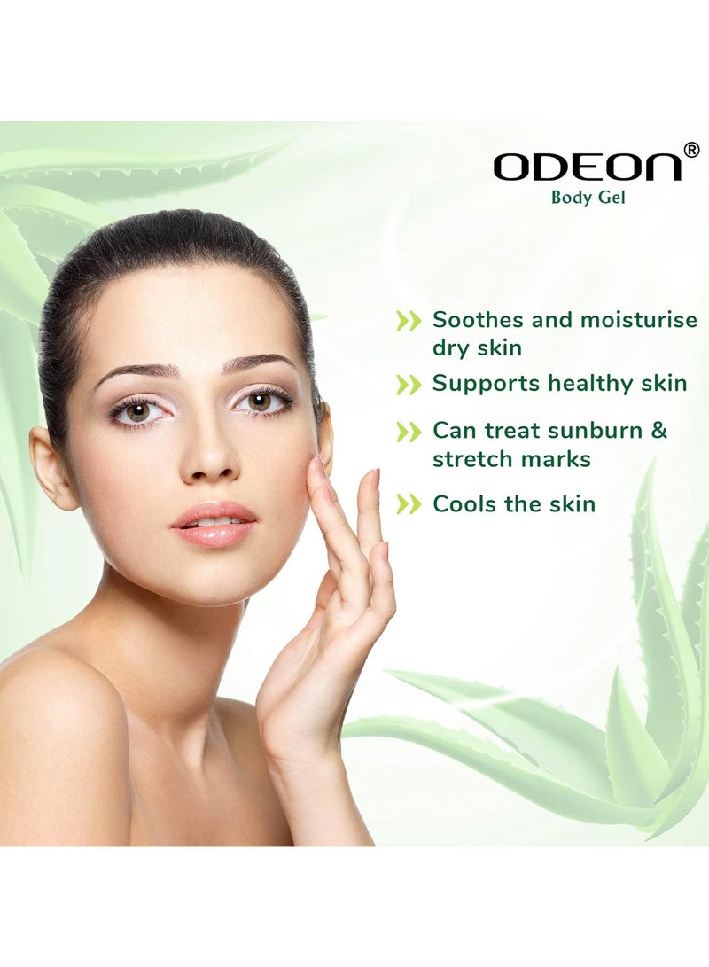 Odeon Aloe Vera Gel (300Ml) Soothing Moisturizer For Dry Skin Sunburn Relief Hydrates Repairs and Calms Irritation Natural Paraben-Free Best For All Skin Types - Image 3