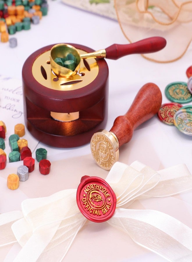 SWANGSA Santa Claus Northpole Official Wax Seal, Vintage Wood Stamp With Removable Brass Head, Great for Decorating Christmas Party Invitations and Gift Packing - Image 3