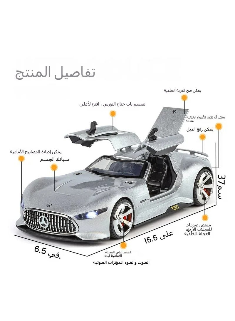 general 1:32 Daben GT Alloy Car Model Simulation Racing Sports Car Children's Metal Pull Back Toy Car Collection Ornaments - Image 2