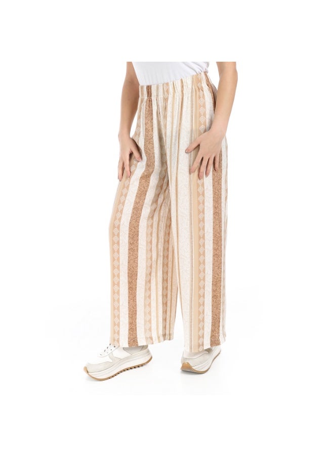 Cocktail 19220-striped pants-beige  - Image 2