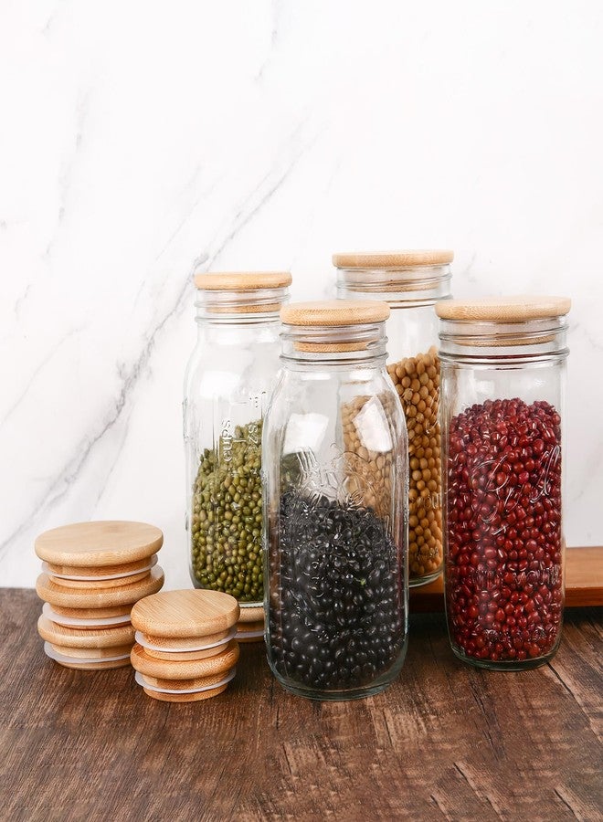 DingCo Mason Jar Lids - Reusable canning lids Bamboo mason jar Lids, Food Grade Material Silicone Sealing, 100% Fit & Airtight for Regular Mouth Mason Jars (6PCS Regular Lids, Bamboo) - Image 5