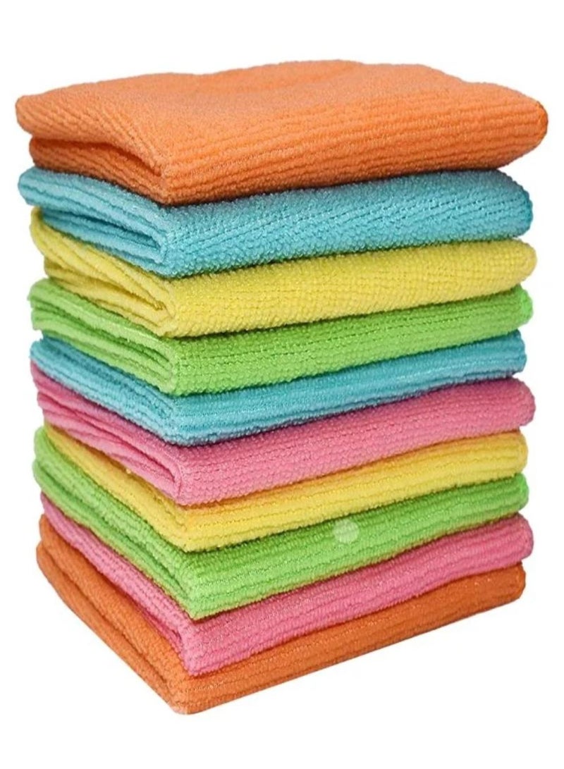 HERIOS Microfiber Cleaning Cloth – Ultra-Absorbent Towel, Lint-Free, Multi-Color – Pack of 10 for Home, Kitchen & Car Polishing, Drying, Buffing & Detailing - Image 1