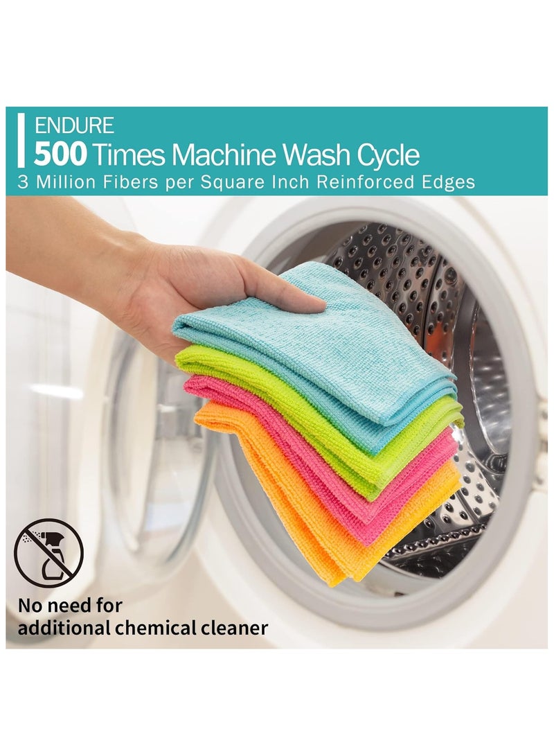 HERIOS Microfiber Cleaning Cloth – Ultra-Absorbent Towel, Lint-Free, Multi-Color – Pack of 10 for Home, Kitchen & Car Polishing, Drying, Buffing & Detailing - Image 5