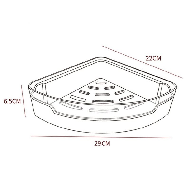 Plantex Corner Shelf for Bathroom Plastic/Unbreakable ABS Plastic Corner Shelf/Multipurpose Wall Mounted Corner Shelf/Plastic Corner Shelf for Bathroom with Removable Tray/(8x8 inches, Black & White) - Image 2