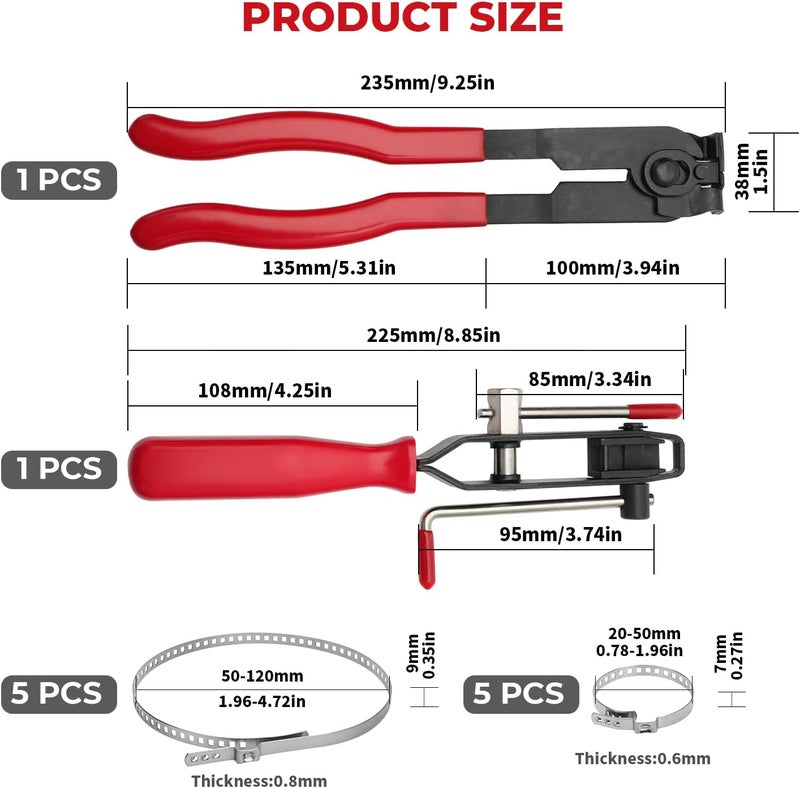 Alpha Rider 12 PCS CV Joint Axle Boot Clamp Pliers Tool with Clamps Kit - Image 2