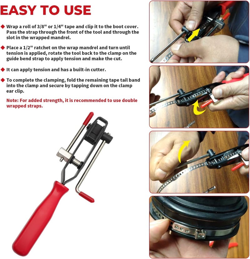 Alpha Rider 12 PCS CV Joint Axle Boot Clamp Pliers Tool with Clamps Kit - Image 5