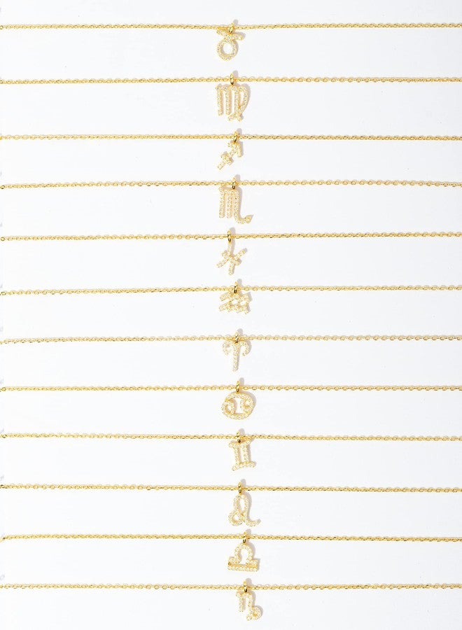 بافوا قلادات بافوي مطلية بالذهب عيار 14 قيراطًا مرصعة بالزركونيا المكعبة للنساء - قلادات الأبراج - قلادات برج الجوزاء - Image 4