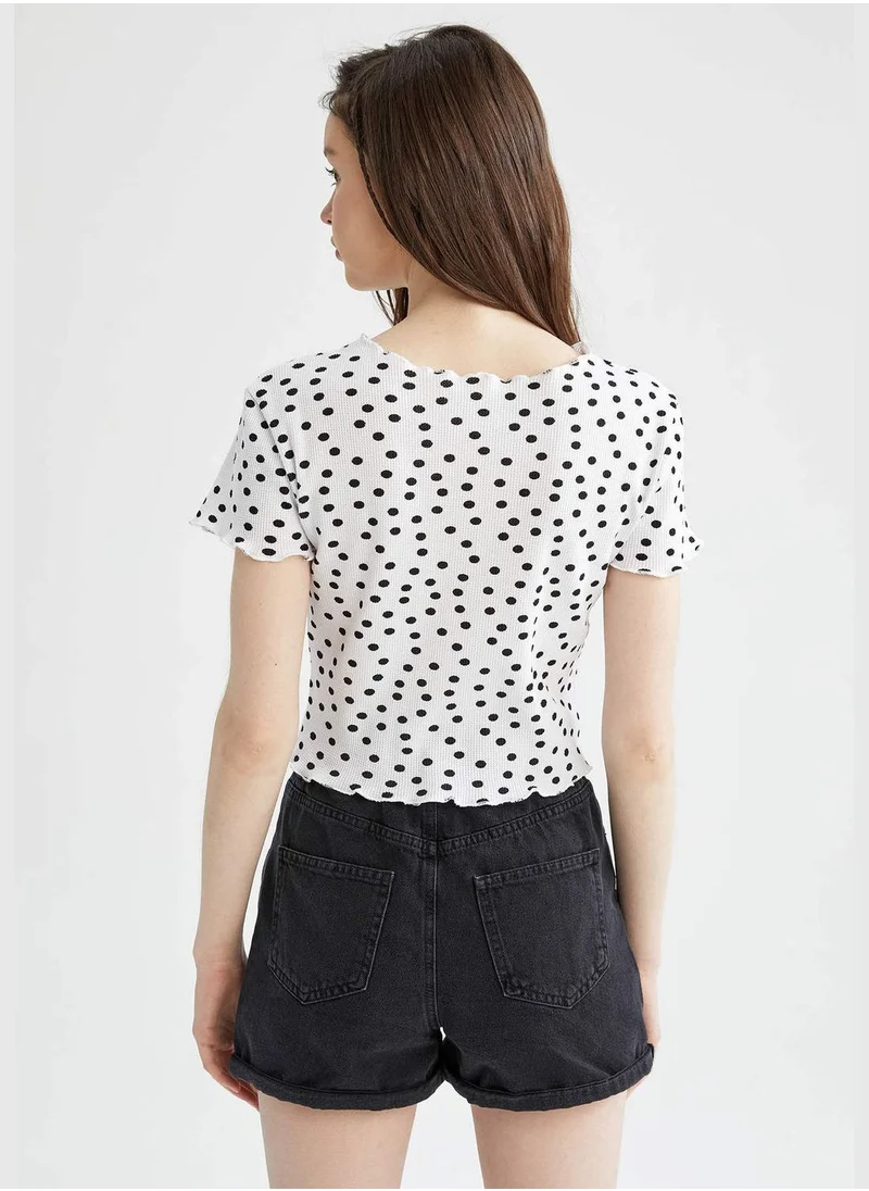 DeFacto Patterned Short Sleeve Shirt