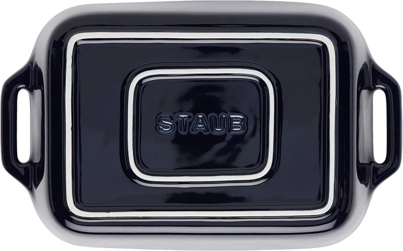 STAUB Ceramic Rectangular Gratin Dish, Dark Blue, 10.5" x 7.5" - Image 3