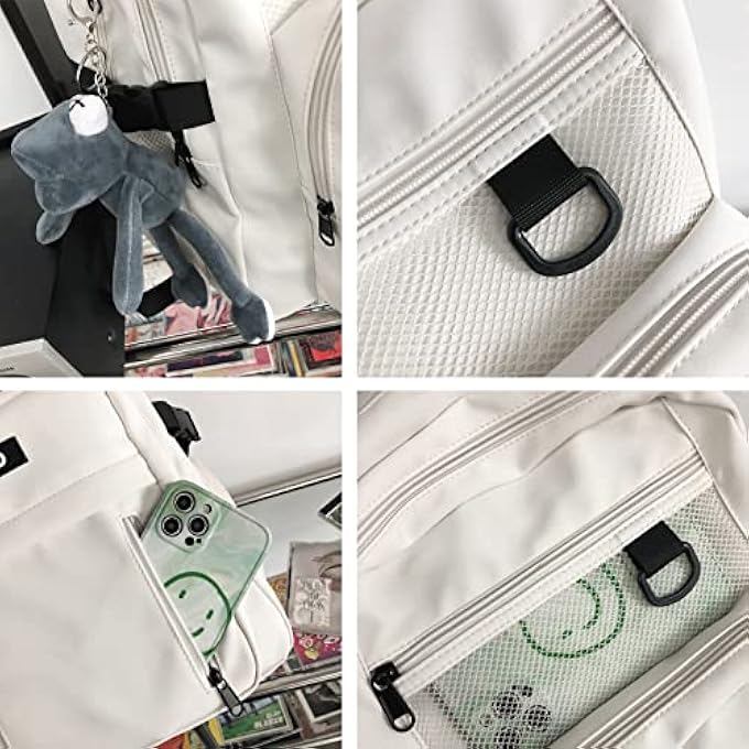 JARKJARD Cute Aesthetic Backpack Cute Backpack for School with Cute Pendant Casual Daypack Middle Student Travel College - Image 5