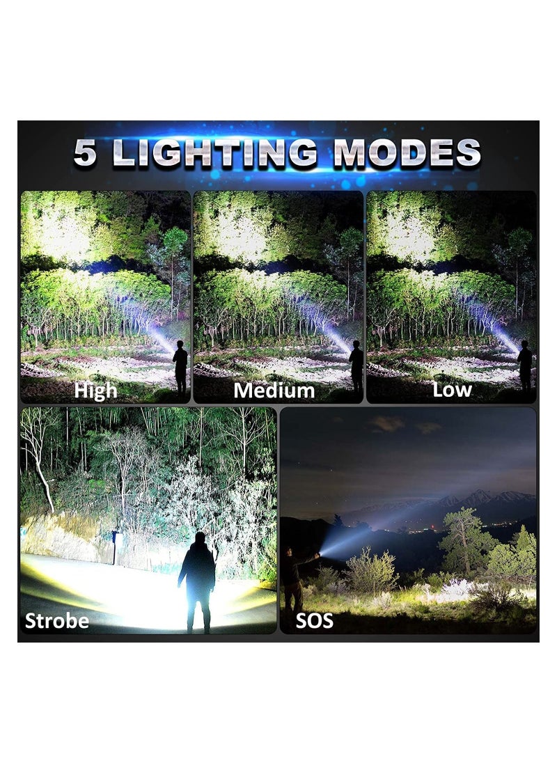 Generic - Rechargeable Flashlights High Lumens 120000 Lumens Super Bright LED Tactical Flashlights With COB Work Light High Powered Flashlight For Emergencies Camping Hiking - Image 1