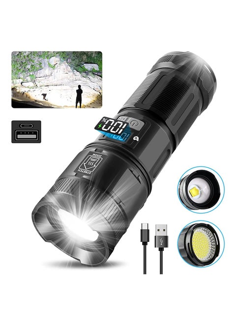 Rechargeable Flashlights High Lumens 120000 Lumens Super Bright LED Tactical Flashlights With COB Work Light High Powered Flashlight For Emergencies Camping Hiking