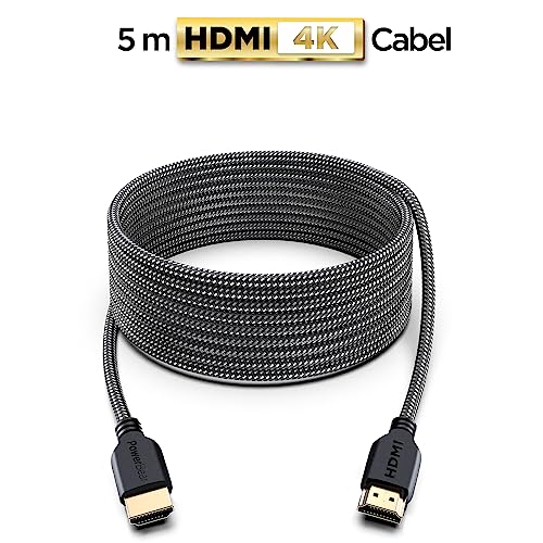 PowerBear كابل HDMI PowerBear 4K بطول 15 قدم | كابلات HDMI عالية السرعة، مصنوعة من النايلون المضفر وموصلات ذهبية، 4K @ 60Hz، Ultra HD، 2K، 1080P، ARC وتصنيف CL3 | للابتوب، الشاشة، PS5، PS4، Xbox One، Fire TV، والمزيد - Image 2