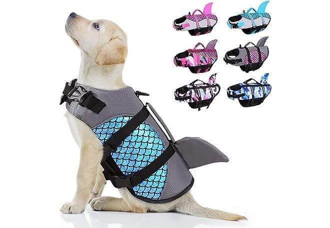 Olpad Dog Life Jacket, Pet Floatation Vest Reflective Swimsuit Mermaid Ripstop Lifesaver with Durable Rescue Handle for Small, Medium, Large Dogs (S, Blue) - Image 3