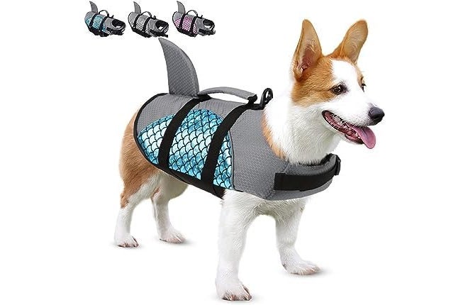 Olpad Dog Life Jacket, Pet Floatation Vest Reflective Swimsuit Mermaid Ripstop Lifesaver with Durable Rescue Handle for Small, Medium, Large Dogs (S, Blue) - Image 4