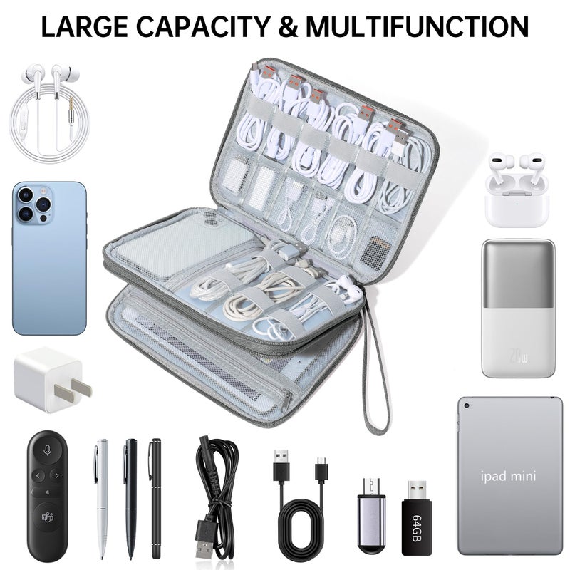 CILLA Electronics Organizer Travel, Travel Cord Organizer Case, Compact Electronics Accessories Bag for Cable, Cord, Charger, Phone - Image 5