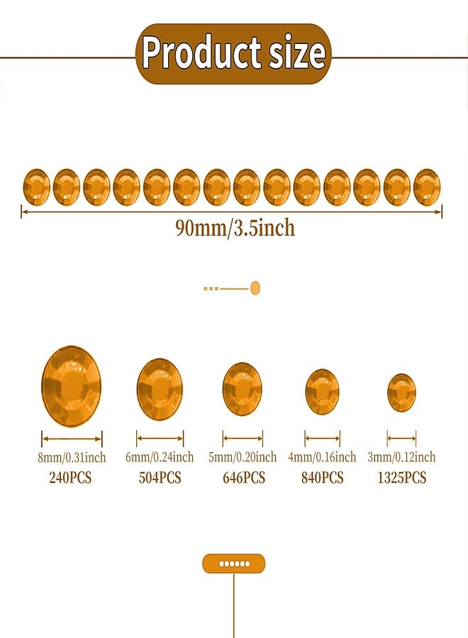 Jacnkb 3555pcs Self Adhesive Face Gems for Makeup, Festival Jewels, Hair Gems, Rhinestone Stickers for Face, Eye, Makeup, Nail, Body, Crafts 5sheets (gold-3/4/5/6/8mm) - Image 2