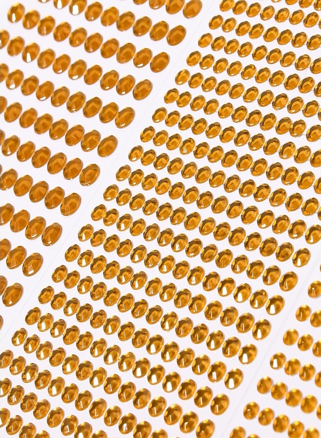 Jacnkb 3555pcs Self Adhesive Face Gems for Makeup, Festival Jewels, Hair Gems, Rhinestone Stickers for Face, Eye, Makeup, Nail, Body, Crafts 5sheets (gold-3/4/5/6/8mm) - Image 3