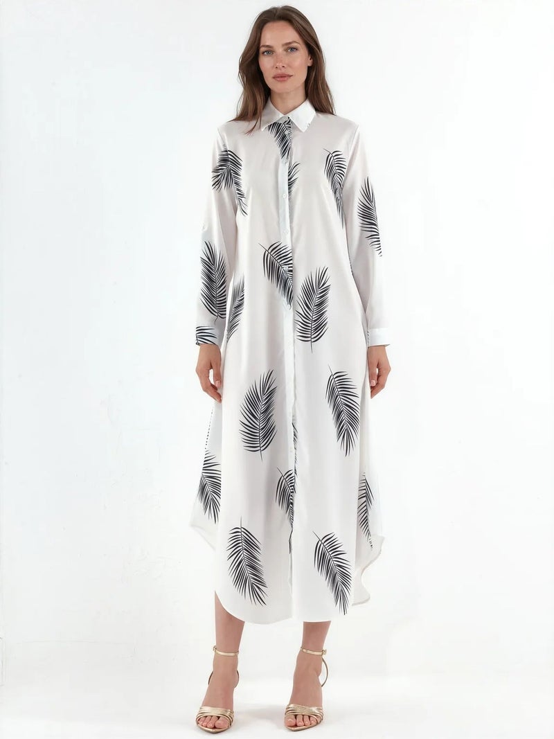 Jennyfer Text Print Maxi Shirt Dress - Image 1