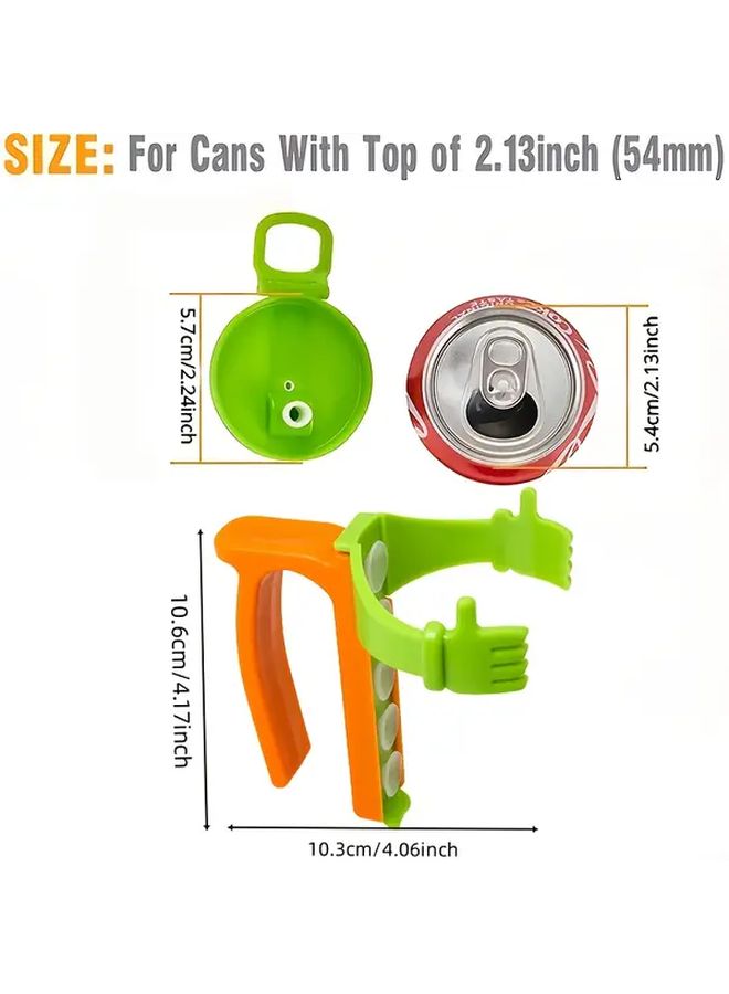 Blue Green Leakproof Soda Can Lids And Holders Set For 12oz Beverage Cans - Image 3