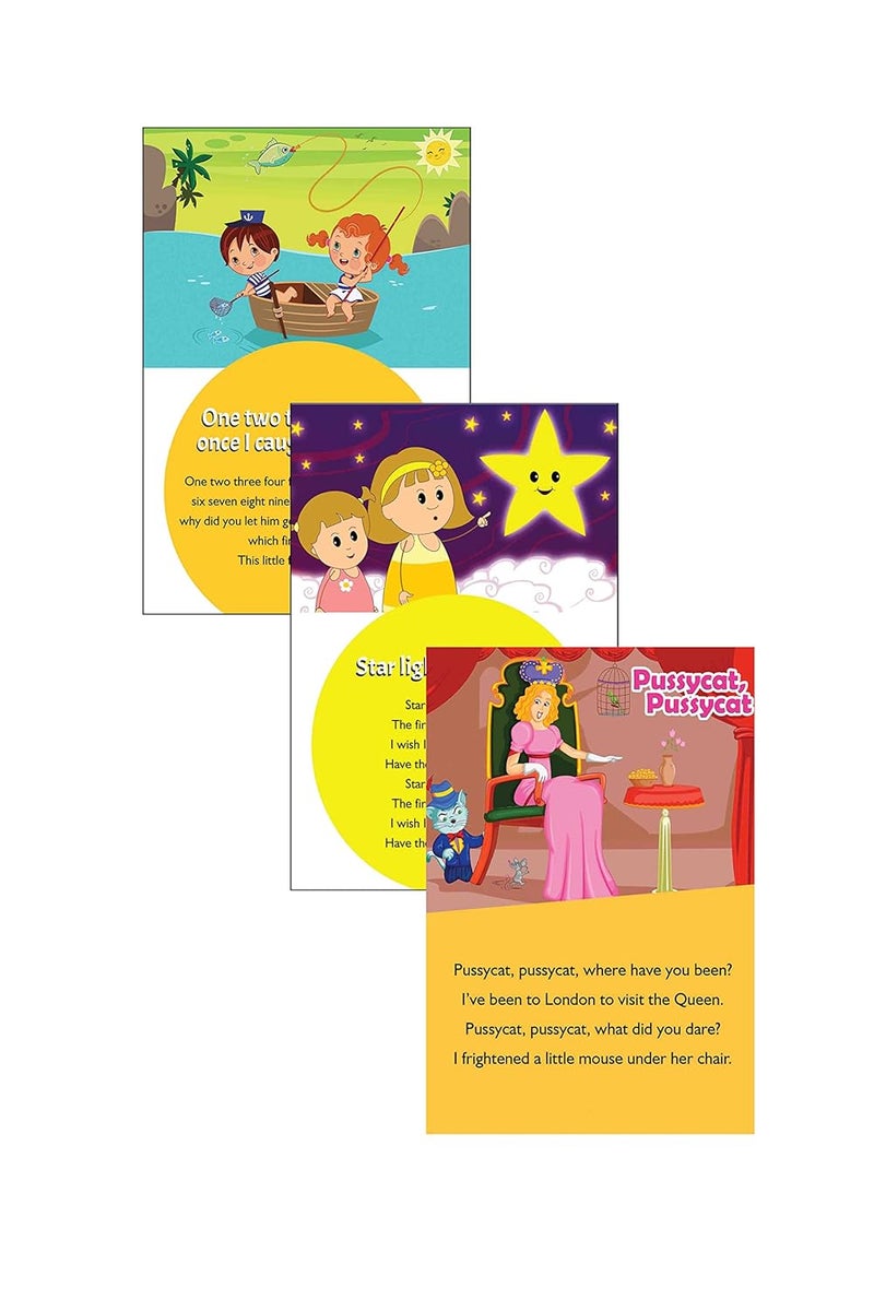 Yellow Alley Nursery Rhymes Sticker Poster Combo For Kids LearningSet Of 3Toddlers Educational PosterPoster For DecorationWall PosterPerfect For Kindergarten Nursery and HomeschoolingSelf Adhesive Paper poster  - Image 1