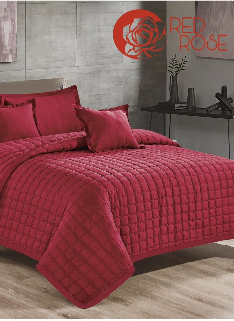 Red Rose Single bed comforter set, compressed quilt, 4-piece set, microfiber, size 220x160 cm.  - Image 2