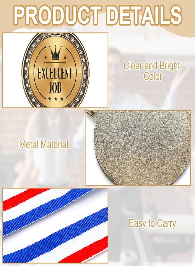 Ecation 24 Pcs 2'' Appreciation Award Medals Thank You Medals Employee Gifts Bulk with Red White Blue Neck Ribbon Office Party Awards Team Appreciation Present for Employee Colleague Retirement - Image 3