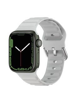 Replacement Strap Ocean Ripple Watch Band For Apple Watch Series 8&7 41mm / SE 2&6&SE&5&4 40mm Light Grey