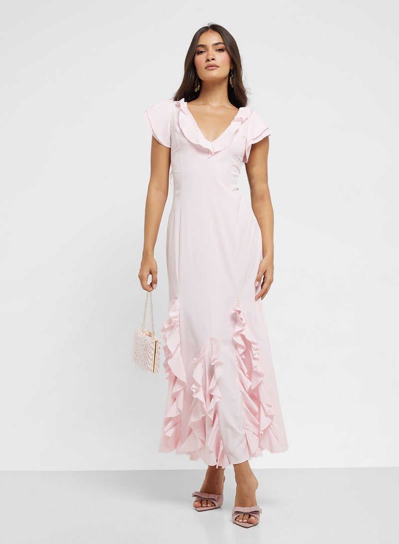 ELLA Ruffled Trim Maxi Dress  - Image 1