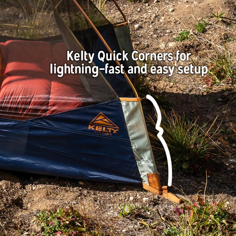 Kelty Late Start 1P Backpacking Tent â€“ Lightweight Solo Camping Tent Shelter with Quickcorners, Aluminum Poles, Waterproof Poly Fly, Updated for 2024 (1 Person) - Image 4