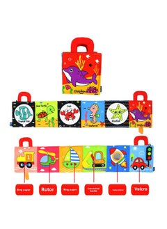 Generic Montessori Early Education Cloth Book Bed Baby Tear Not To Rot Stereo 0-3 Years Old Baby Children's Educational Learning Toys-Color:Dolphin Folding Cloth Book Bed-Specifications:OPP Packaging  - Image 1